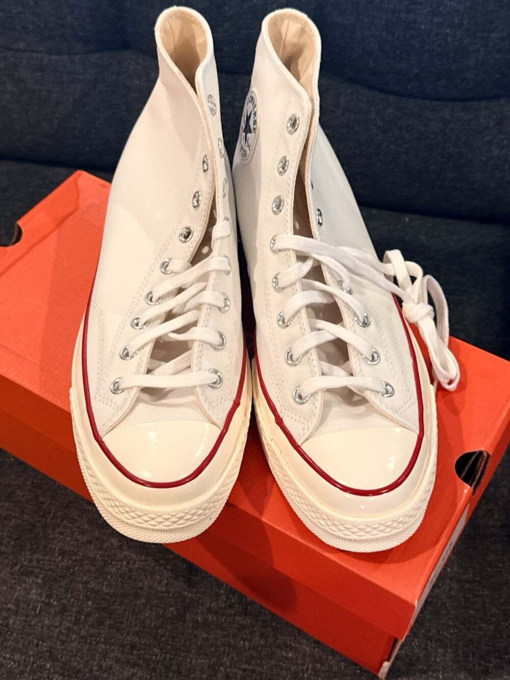 Converse Chuck 70 Hi White Garnet Egret High-Top Sneakers - 11M / 13W - Picture 5 of 7
